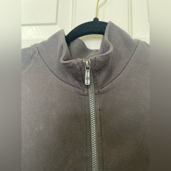 Tommy Bahama 100% cotton charcoal relaxed mid weight zip up jacket | L - Picture 5 of 10
